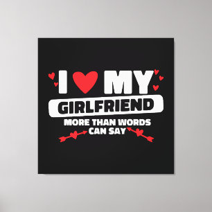 ik hou van mijn vriendin hart canvas afdruk