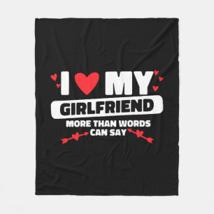 ik hou van mijn vriendin hart fleece deken