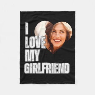 Ik hou van mijn vriendin Hart Foto Vriend Geschenk Fleece Deken
