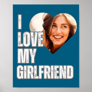 Ik hou van mijn vriendin Hart Foto Vriend Geschenk Poster