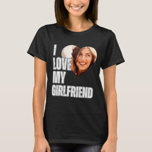 Ik hou van mijn vriendin Hart Foto Vriend Geschenk T-shirt