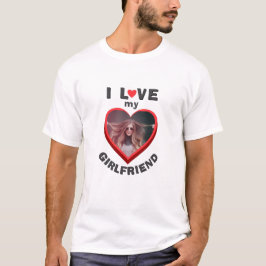 Ik hou van mijn Vriendin Heart Photo Mannen T-shirt