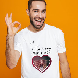 Ik hou van mijn Vriendin Heart Photo Mannen T-shirt