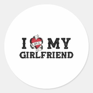 Ik hou van mijn Vriendin ik hoor mijn Vriendin Ronde Sticker