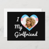 Ik hou van mijn Vriendin LGBT Trans Pride Custom P Briefkaart (Voorkant / Achterkant)