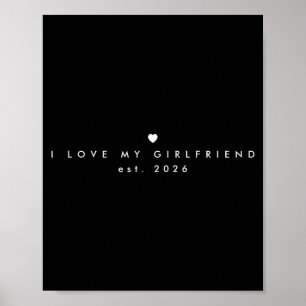 Ik hou van mijn vriendin Minimalistische T-shirt Poster