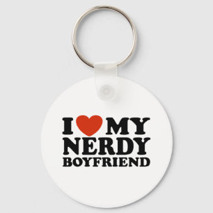 Ik hou van mijn vriendin Nerdy Boyvriend Sleutelhanger