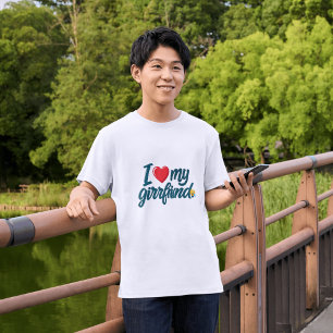 Ik hou van mijn Vriendin op maat   Minimalistische T-shirt