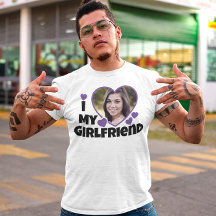 Ik hou van mijn Vriendin Persoonlijk Foto T-Shirt
