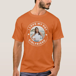 Ik hou van mijn Vriendin Persoonlijke Foto Oranje T-shirt