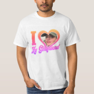 Ik hou van mijn Vriendin regenboog, gepersonalisee T-shirt
