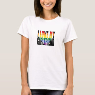 Ik hou van mijn Vriendin regenboog T-shirt