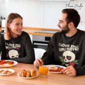 Ik hou van mijn Vriendin  schedel hart paar Trui
