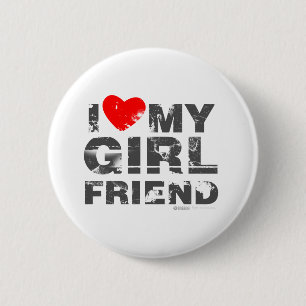 Ik hou van mijn Vriendin Valentijnsdag hart Ronde Button 5,7 Cm
