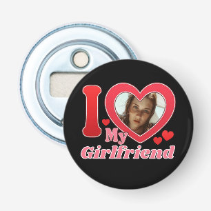 Ik hou van mijn Vriendin vriend vrouw man foto Button Flesopener