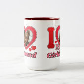 Ik hou van mijn Vriendin vriend vrouw man foto Tweekleurige Koffiemok (Center)