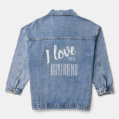 Ik hou van mijn vriendje | Moderne elegante witte Denim Jacket (Achterkant)