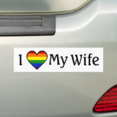 Ik hou van mijn vrouw <3 lesbische Bumpersticker (Op auto)