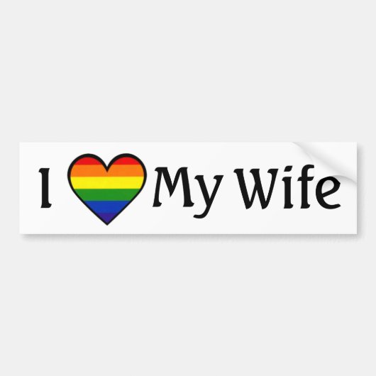 Ik hou van mijn vrouw <3 lesbische Bumpersticker (Voorkant)