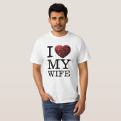 Ik hou van mijn vrouw, aangepaste tekst, rood hart t-shirt (Voorkant volledig)