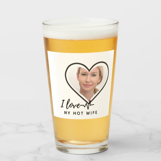 Ik hou van mijn VROUW - Beste vriend Gepersonalise Glas (Voorkant gevuld)