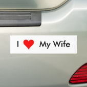 Ik hou van mijn vrouw - Bumpersticker (Op auto)