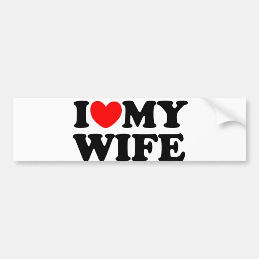 Ik hou van mijn vrouw bumpersticker (Voorkant)