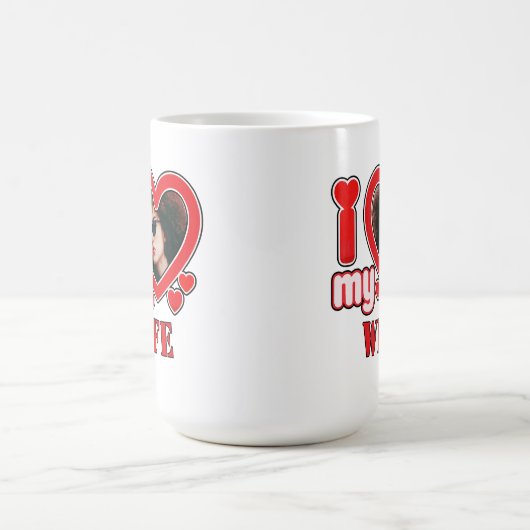 Ik hou van mijn vrouw gepersonaliseerd magische mok (Midden)