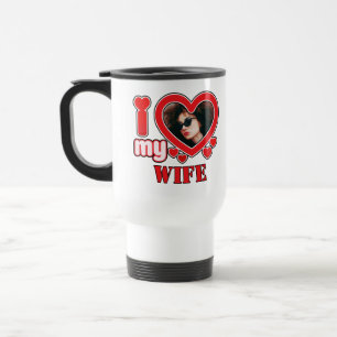 Ik hou van mijn vrouw gepersonaliseerd reisbeker