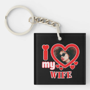 Ik hou van mijn vrouw gepersonaliseerd sleutelhanger
