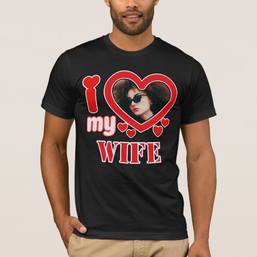 Ik hou van mijn vrouw gepersonaliseerd t-shirt (Voorkant)