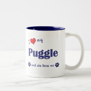 Ik hou van mijn Vrouw hond Tweekleurige Koffiemok