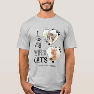 Ik hou van mijn vrouw katten aangepaste Schattige T-shirt
