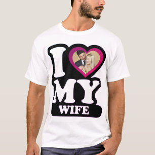 Ik hou van mijn vrouw Miami - Aangepaste foto op m T-shirt