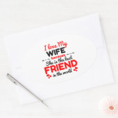 Ik hou van mijn vrouw ovale sticker (Envelop)