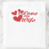 Ik hou van mijn vrouw ovale sticker (Tas)