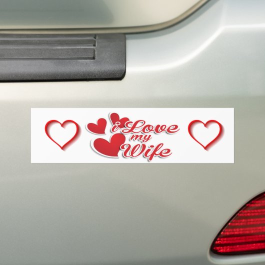 Ik hou van mijn vrouw... ... Romantische Valentijn Bumpersticker (Op auto)