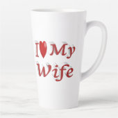 Ik hou van mijn vrouw schattige rode tekst latte mok (Rechts)