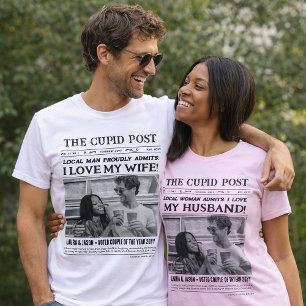 Ik hou van mijn vrouw T-shirt, Leuke aangepaste kr T-shirt