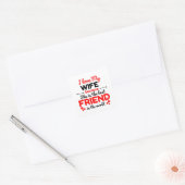 Ik hou van mijn vrouw vierkante sticker (Envelop)