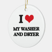 Ik hou van mijn wasmachine en droger keramisch ornament (Links)
