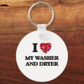 Ik hou van mijn wasmachine en droger sleutelhanger (Voorkant)