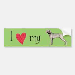 Ik hou van mijn Weimaraner Bumpersticker