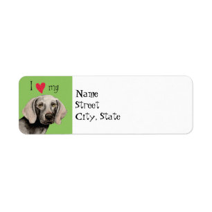 Ik hou van mijn Weimaraner Etiket