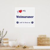 Ik hou van mijn weimaraner (mannenhond) poster (Keuken)