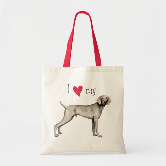 Ik hou van mijn Weimaraner Tote Bag (Voorkant)