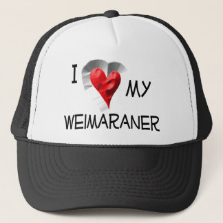 Ik hou van mijn weimaraner trucker pet