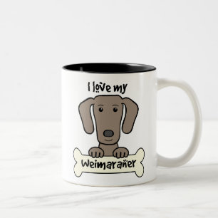 Ik hou van mijn weimaraner tweekleurige koffiemok