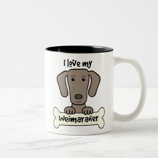 Ik hou van mijn weimaraner tweekleurige koffiemok (Rechts)