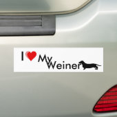 Ik hou van mijn Weiner Bumpersticker (Op auto)